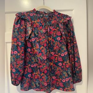 J Crew colorful floral blouse